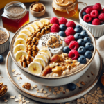 Haferflocken-Power-Bowl mit Nuss und Beeren