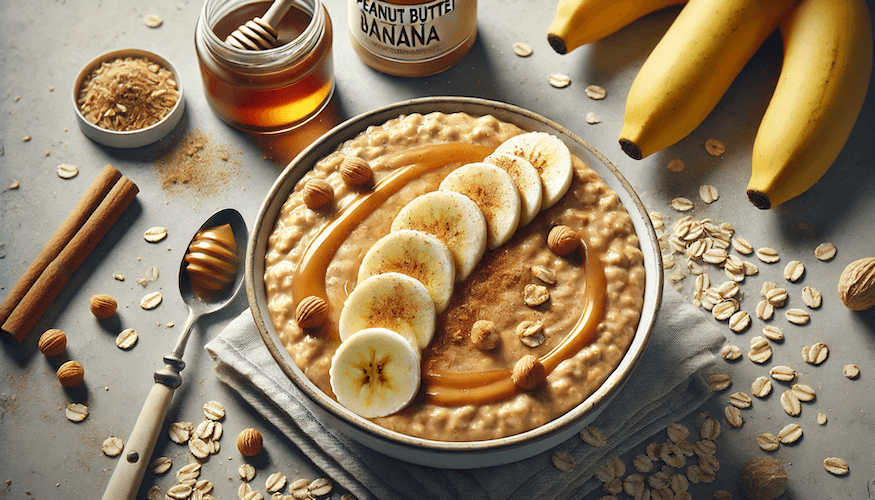 Energiegeladene Erdnussbutter-Bananen-Haferflocken mit extra Crunch