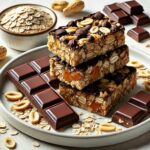Protein-Müsliriegel mit Erdnüssen und Schokolade