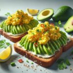 Proteinreiche Avocado-Toast mit Rührei