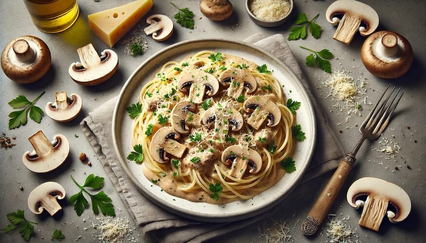 Spaghetti mit cremiger Pilz-Sahne-Sauce